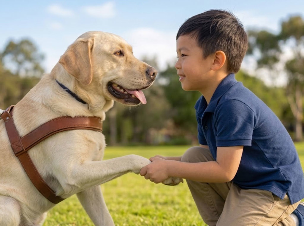 香港導盲犬學苑-小小導盲犬領航員訓練營-與治療犬互動