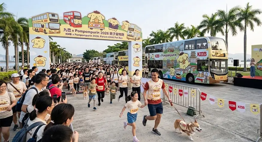 九巴Pompompurin親子寵物跑 香港親子活動2026 PompompurinFUNRUN 2026親子活動 西沙GOPARK活動 西沙親子活動 九巴寵物巴士 SanrioHongKong 布甸狗